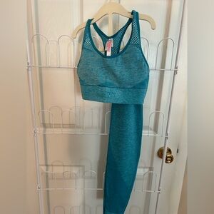 PINK Victoria's Secret Blue Seamless Legging Set